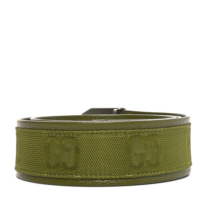 Gucci Econyl Nylon Monogram Off The Grid Belt Logo Buckle Belt 80 32 Juniper Green 2 of 5