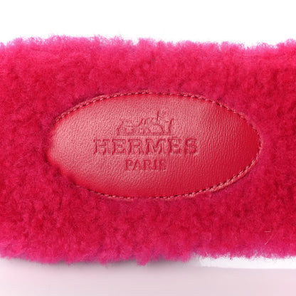 Hermes Woolskin Oran Sandals 35 Rose Fuchsia 7 of 7