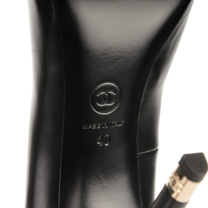 Chanel Lambskin CC Pumps 40 Black 6 of 8