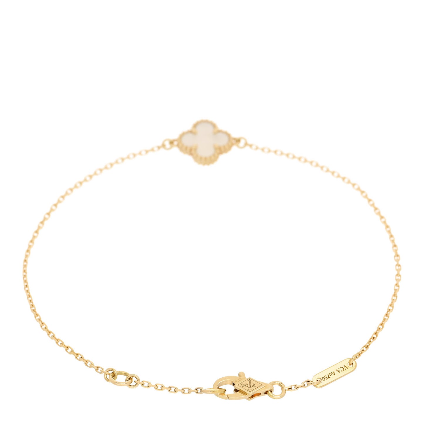 18K Yellow Gold Mother of Pearl Sweet Alhambra Bracelet