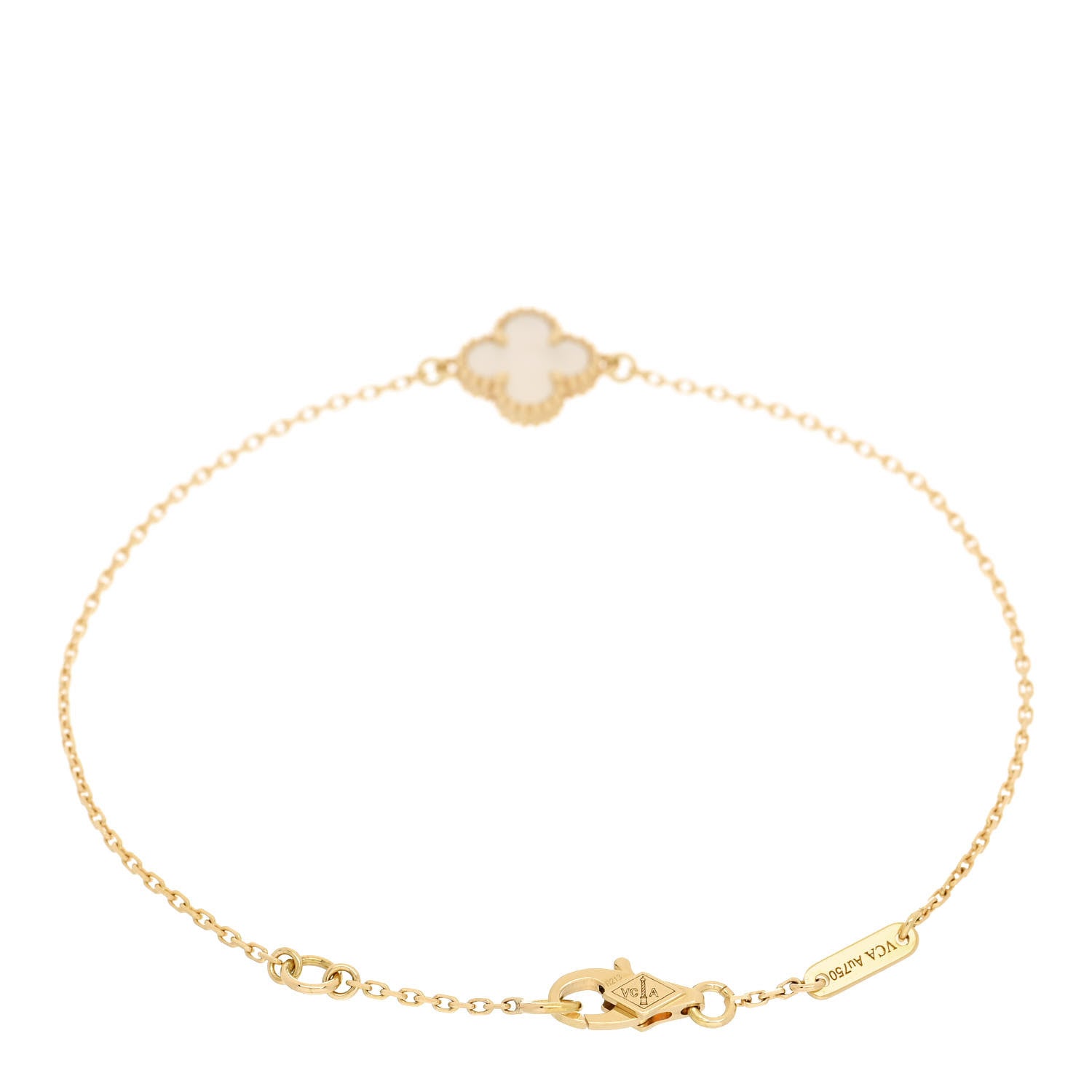 Van Cleef & Arpels 18K Yellow Gold Mother of Pearl Sweet Alhambra Bracelet 2 of 5