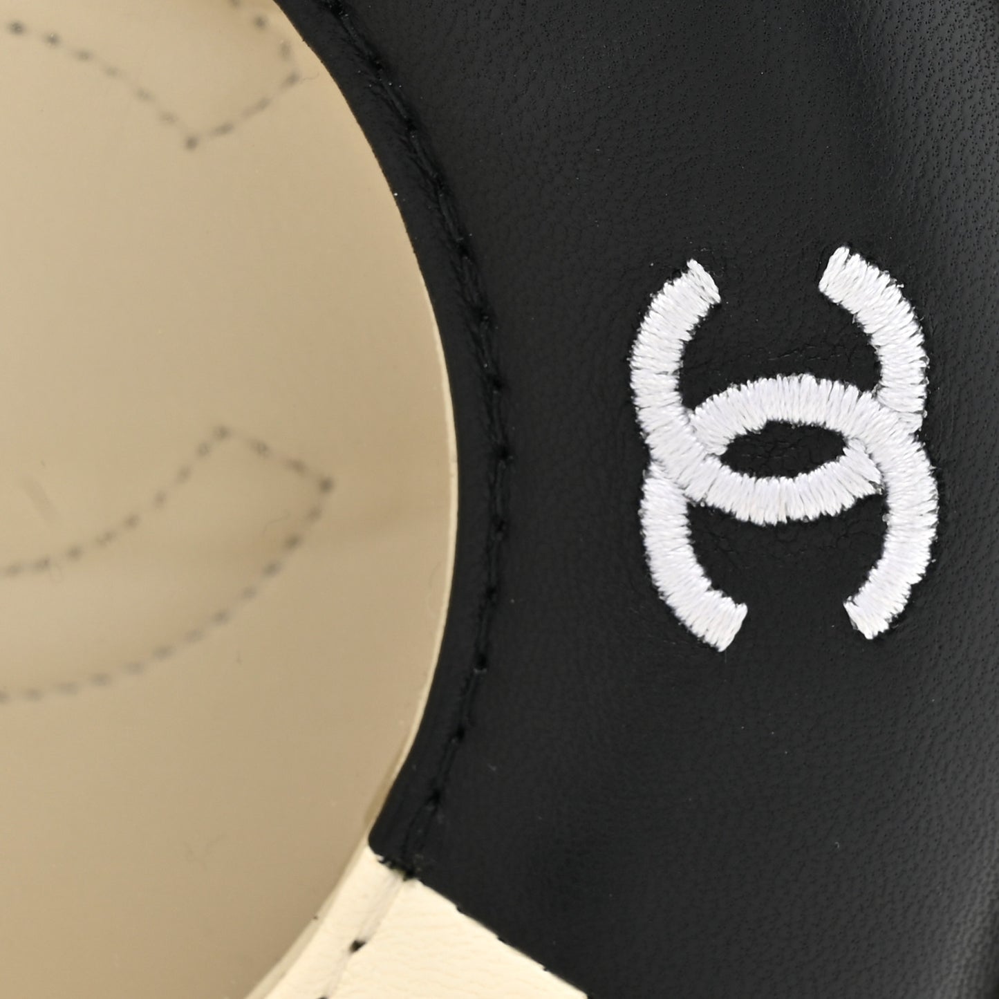 Lambskin Coco Lifesaver Round Bag Black White