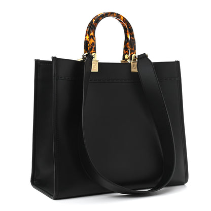 Fendi Vitello King Plexiglass Medium Fendi Sunshine Shopper Tote Black 2 of 11