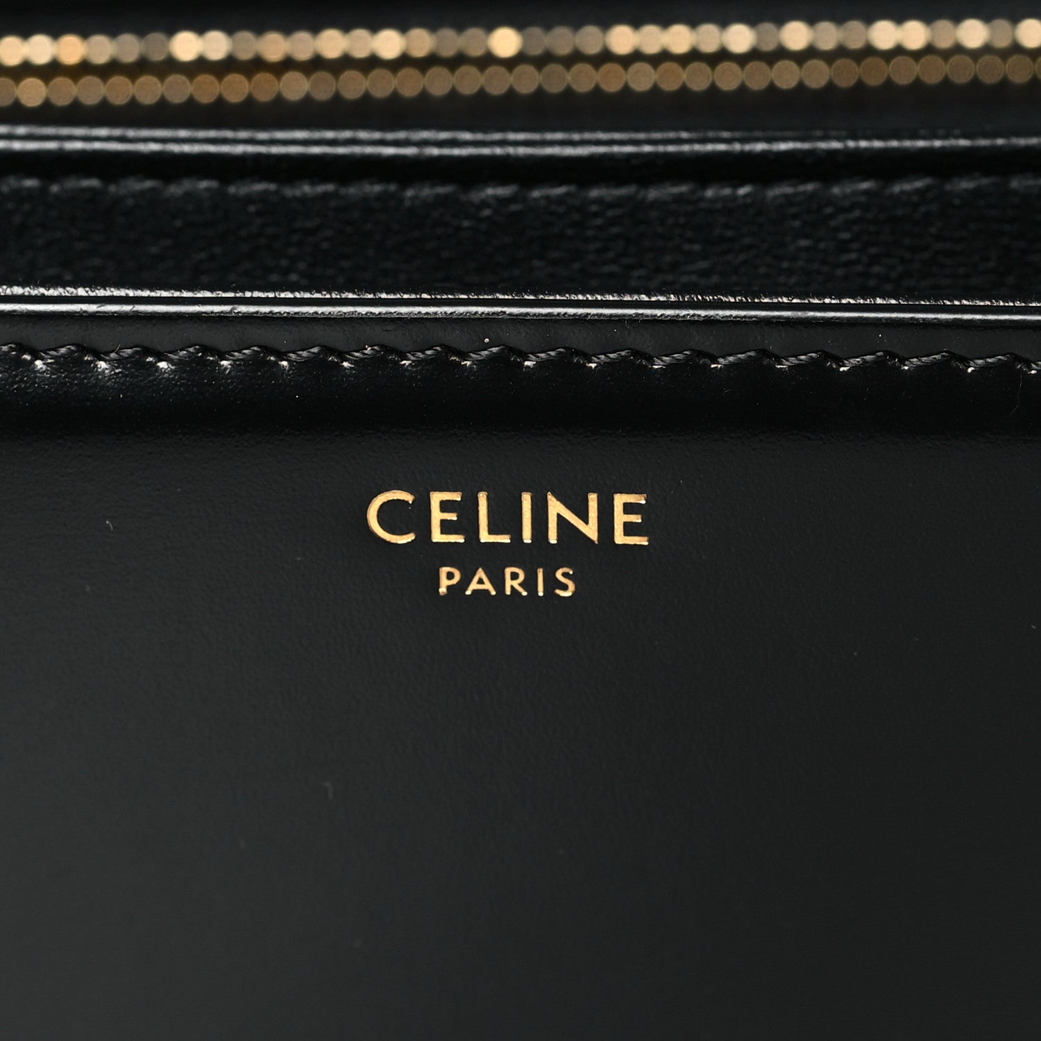 Celine Shiny Calfskin Medium Triomphe Black 6 of 9