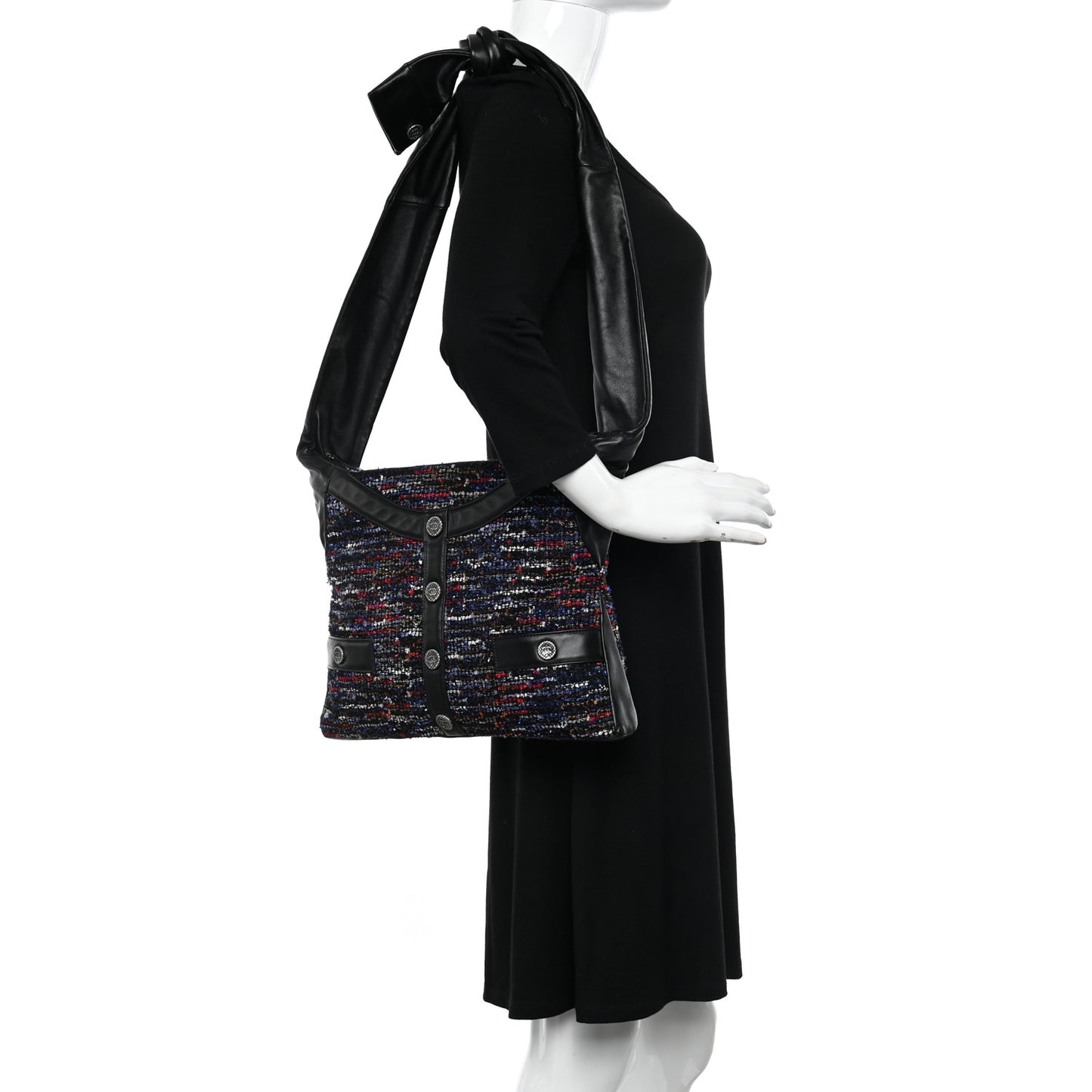 Tweed Lambskin Small Girl Bag Multicolor Black