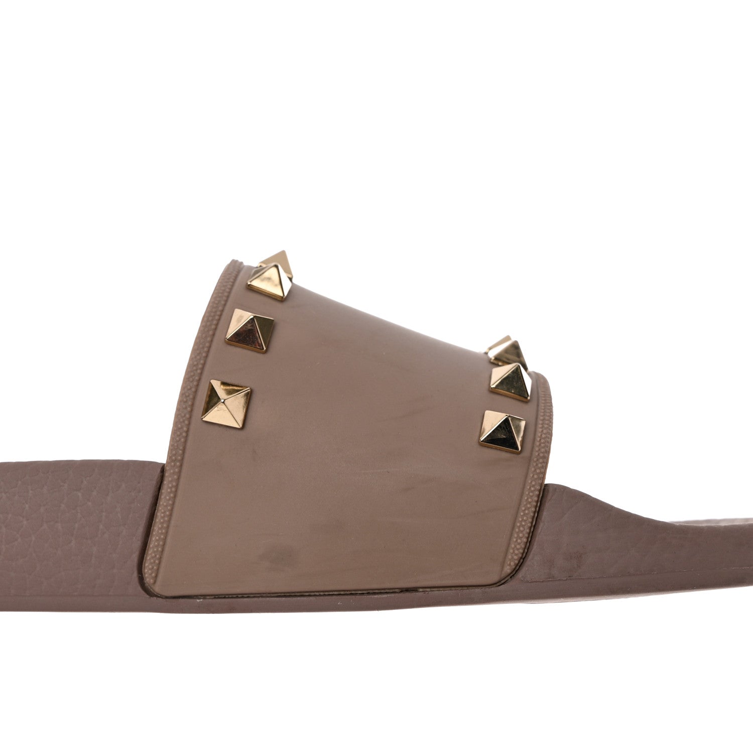 Valentino Garavani Rubber Rockstud Slide Sandals 38 Poudre 11 of 13
