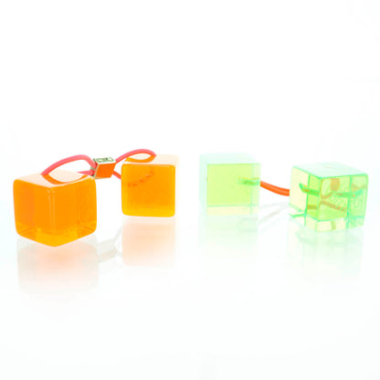 Louis Vuitton Resin Fluo Robert Wilson Hair Cubes Green Orange 1 of 7