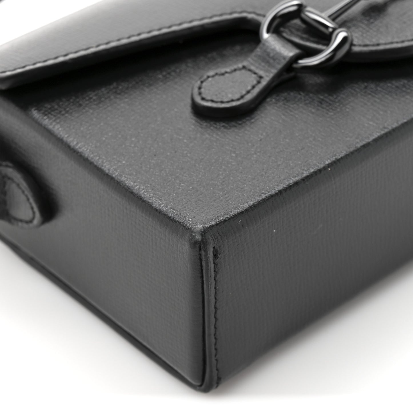 Azalea Calfskin Monochrome Mini Horsebit 1955 Shoulder Bag Black