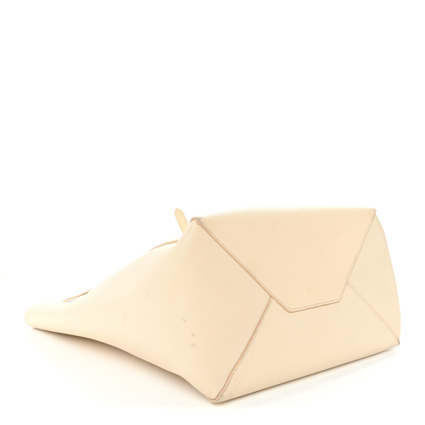 Soft Grained Calfskin Small Belt Cabas Phantom Cream