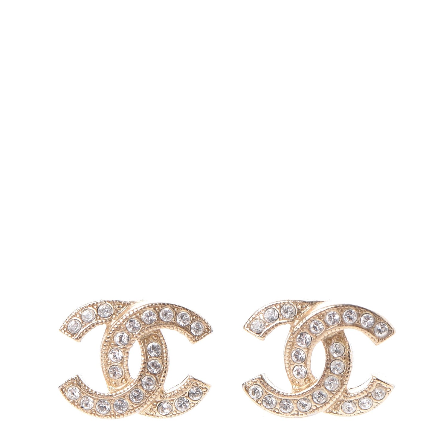 Crystal Mini CC Earrings Gold