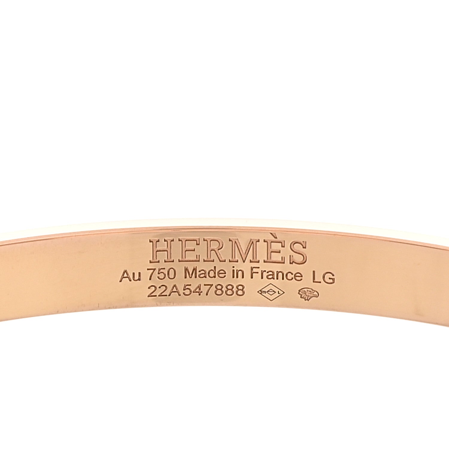 Hermes 18K Rose Gold Diamond PM Kelly Bracelet LG 3 of 4