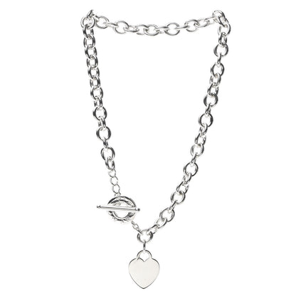 Tiffany Sterling Silver Heart Tag Toggle Necklace 3 of 5