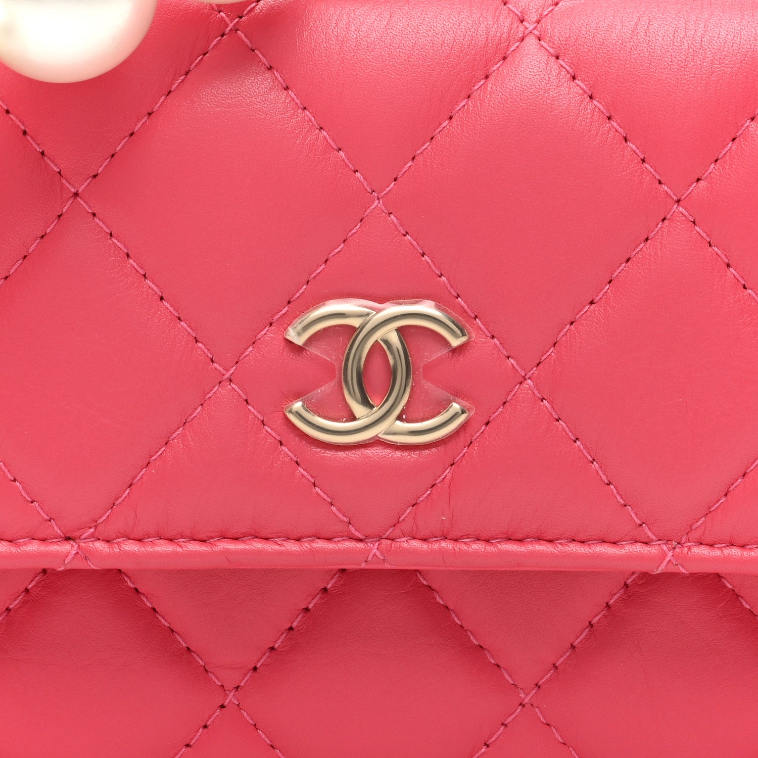 Chanel Calfskin Quilted Maxi Pearls Clutch With Chain Pink 8 of 11