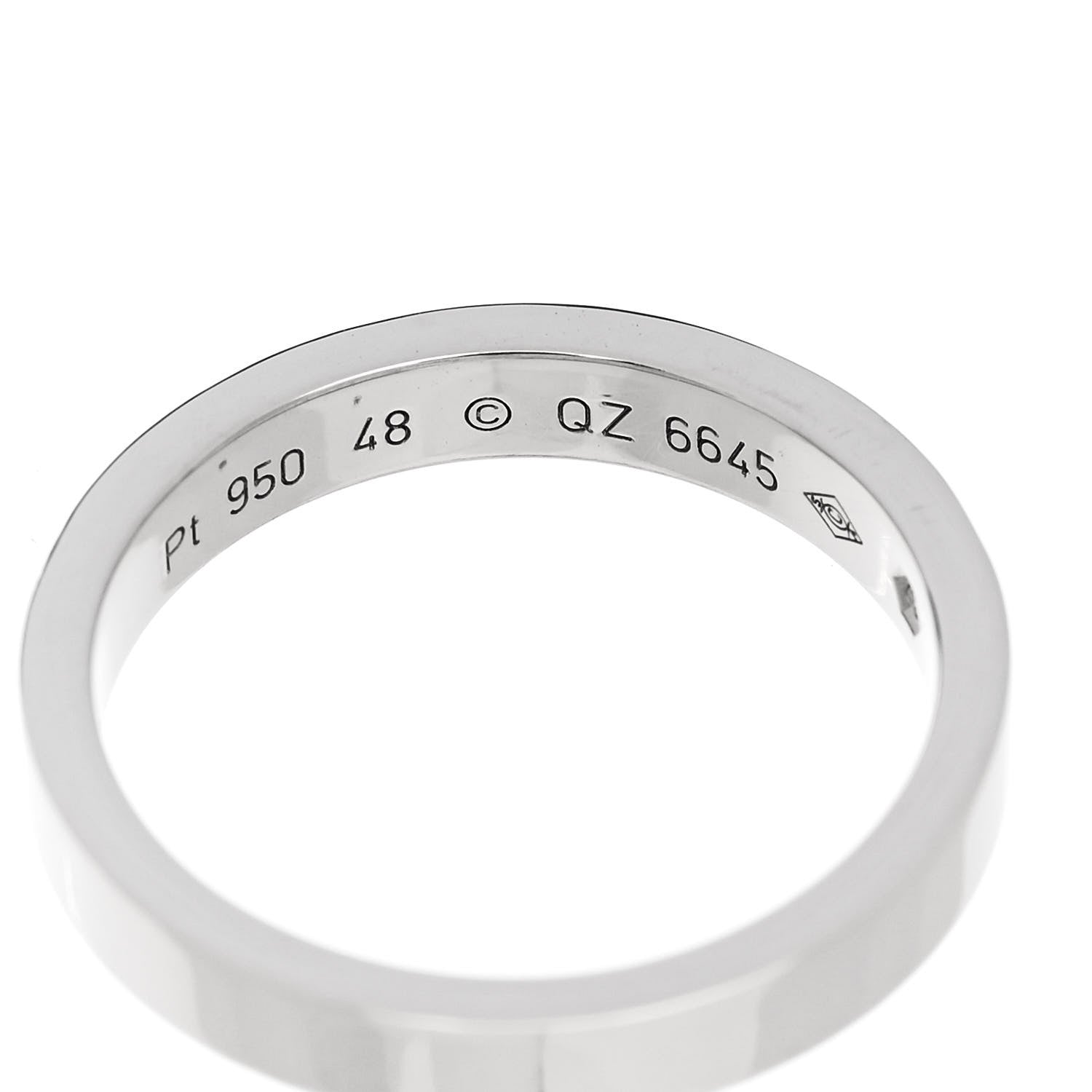 Cartier Platinum Diamond 3mm C De Cartier Wedding Band Ring 48 4.5 4 of 4