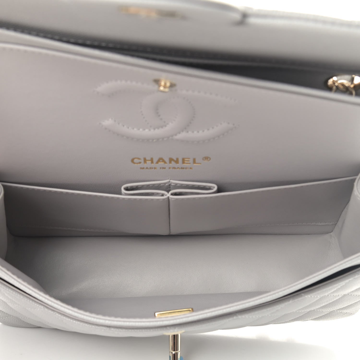 Chanel Caviar Quilted Small Double Flap Grey 4 of 4
