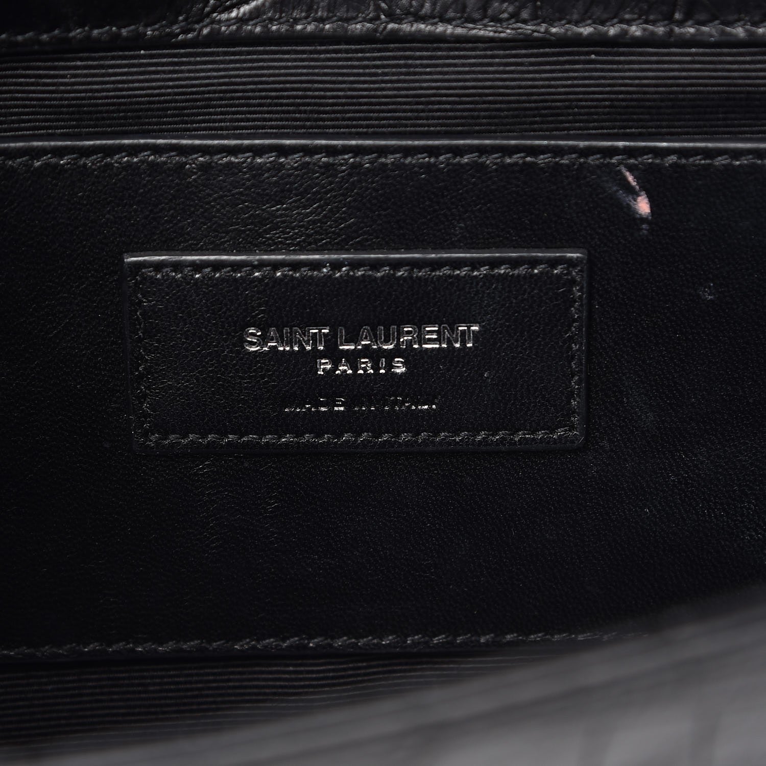 Saint Laurent Calfskin Crocodile Embossed Classic Kate Monogram Clutch Black 7 of 8