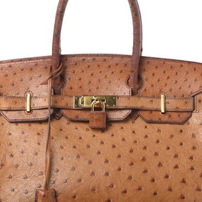 Hermes Ostrich Birkin 30 Gold 28 of 28
