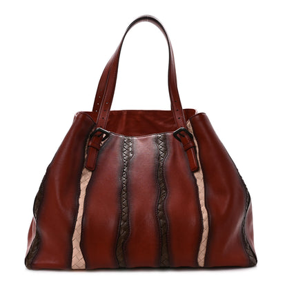 Bottega Veneta Calfskin Nappa Intrecciato Tote Brique Flamingo Truffle 1 of 11
