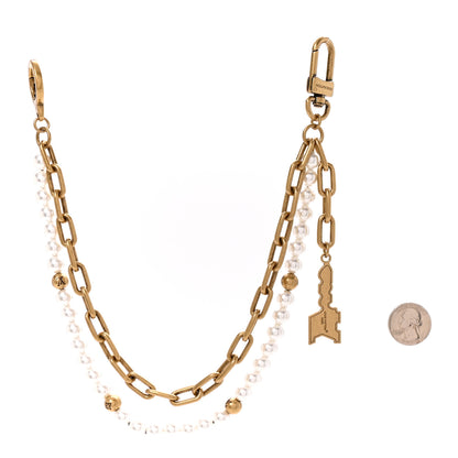 Louis Vuitton Chain Belt Pearls Bag Charm Gold 3 of 10