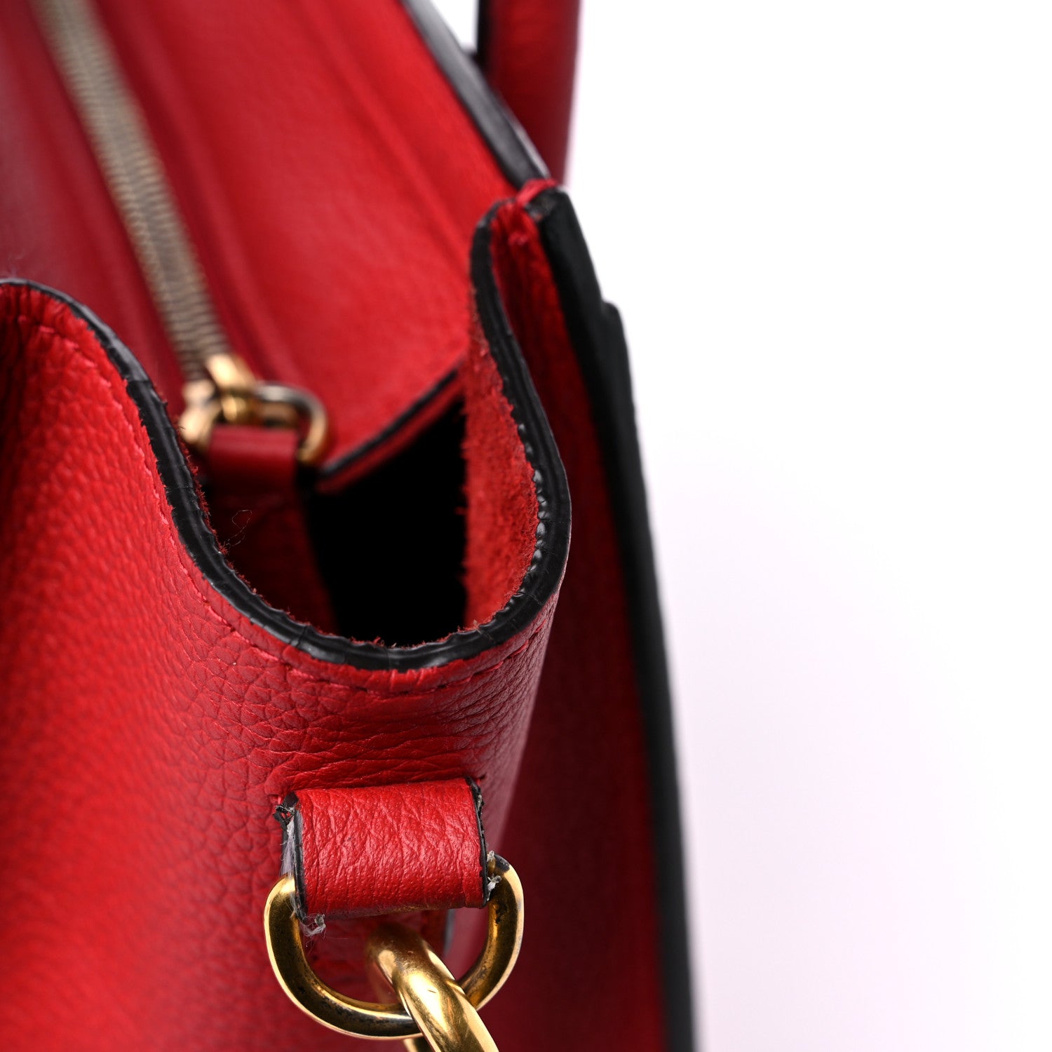 Celine Drummed Calfskin Nano Luggage Red 12 of 13