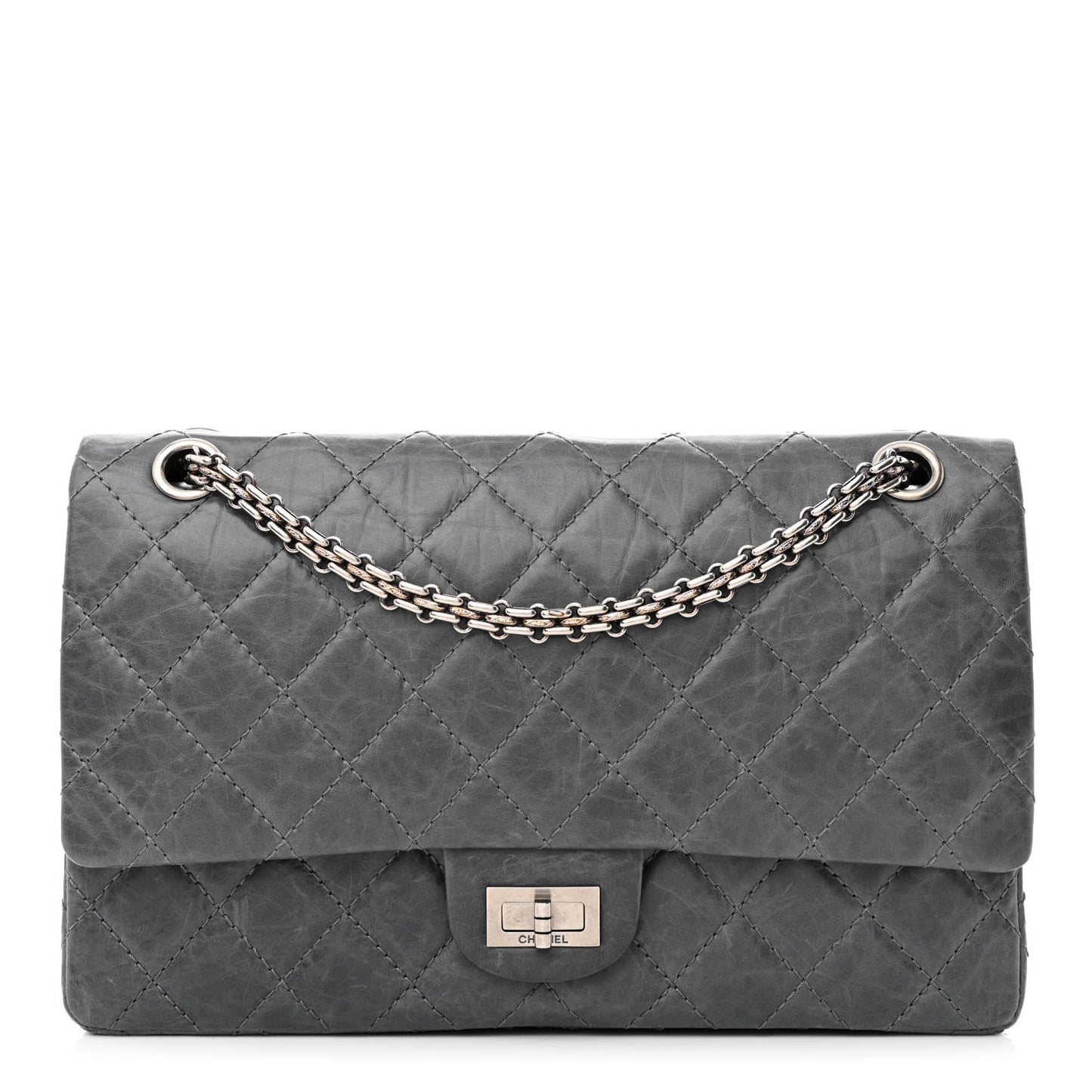Aged Calfskin Quilted 50th Anniversary 2.55 Reissue Flap 226 Grey