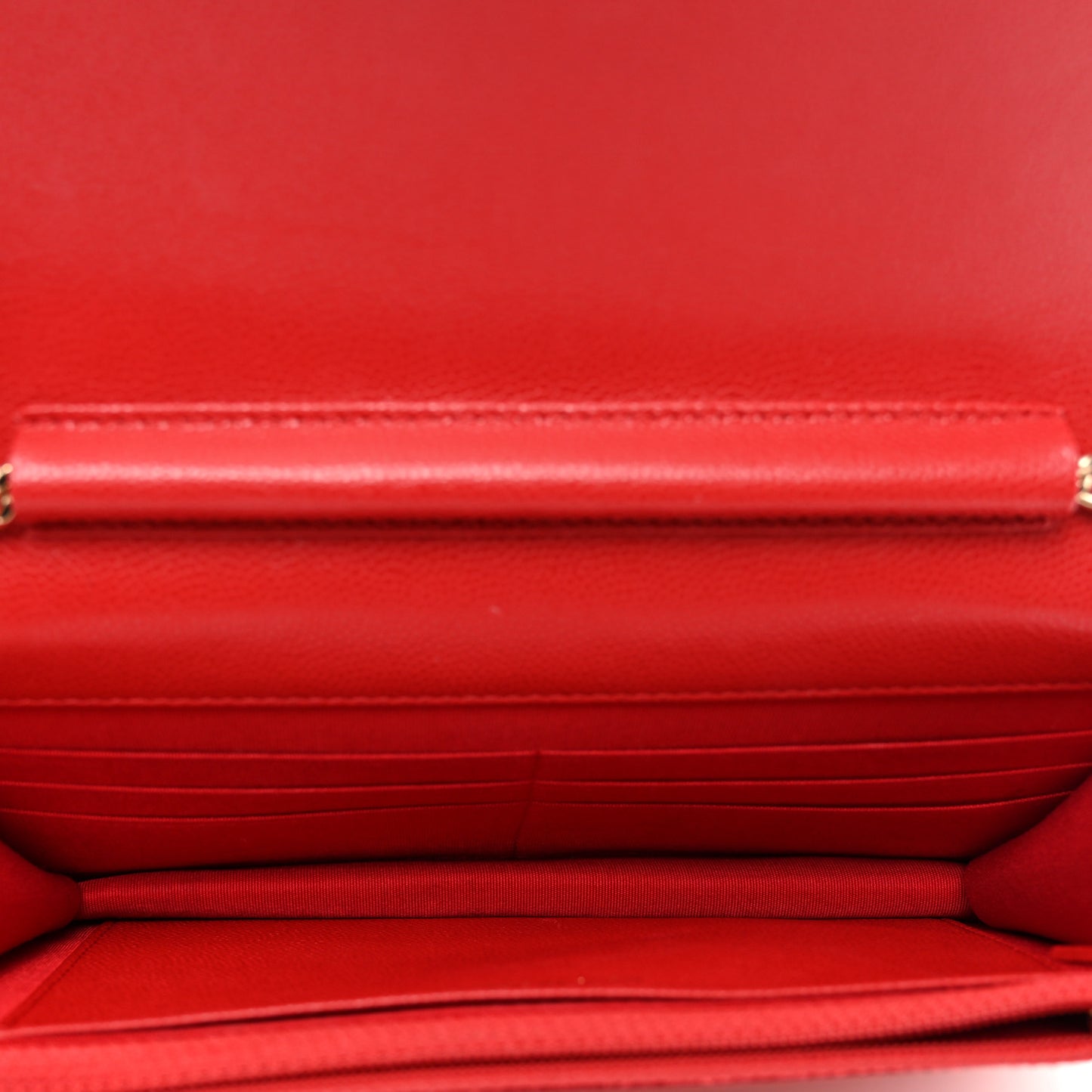 Caviar Camellia Embossed Wallet On Chain WOC Red