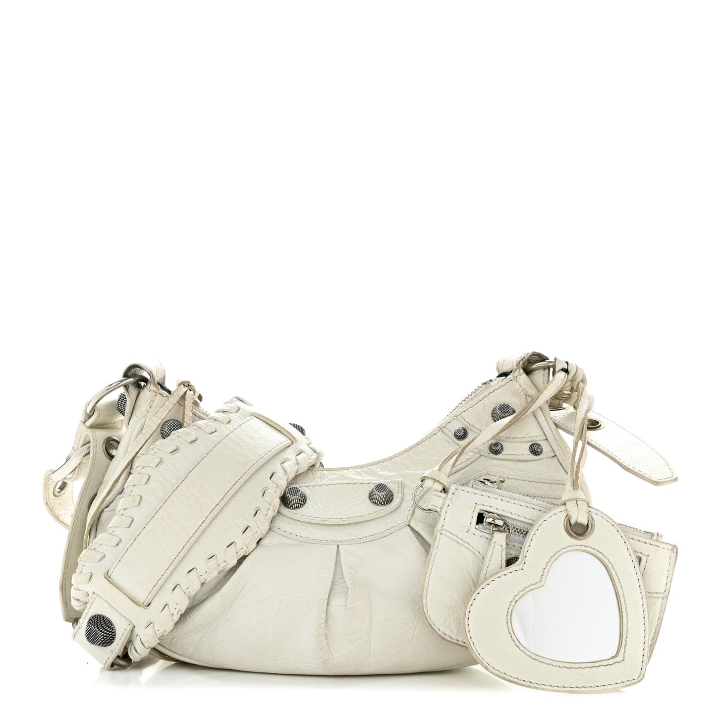 Agneau Arena Le Cagole Shoulder Bag XS Optic White