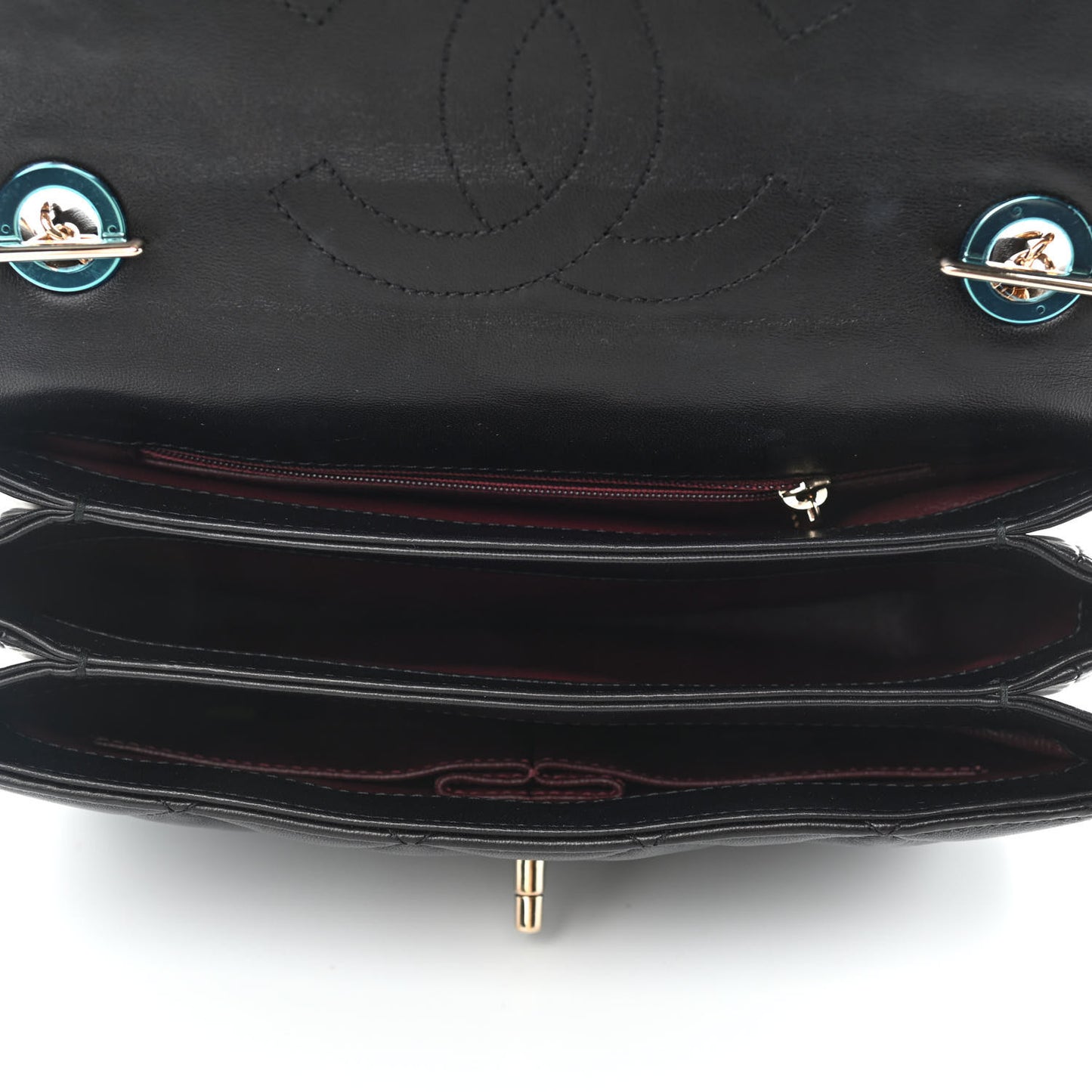 Lambskin Quilted Small Trendy CC Dual Handle Flap Bag Black