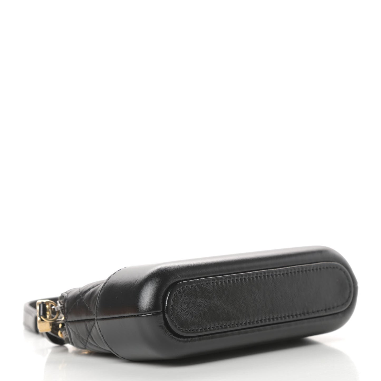 Aged Calfskin Quilted Small Gabrielle Clutch With Chain Black
