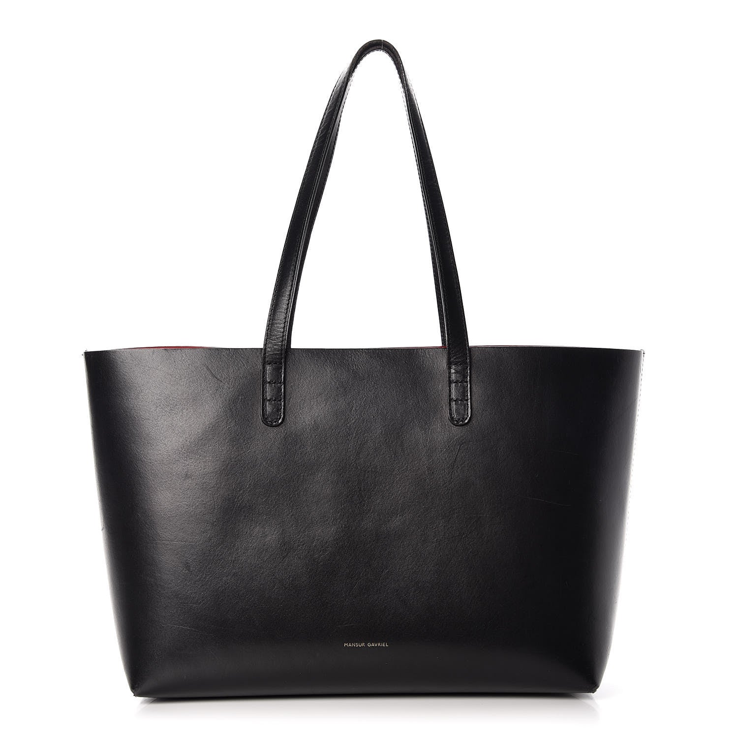 Mansur Gavriel Calfskin Small Shopping Tote Black Flamma 1 of 16