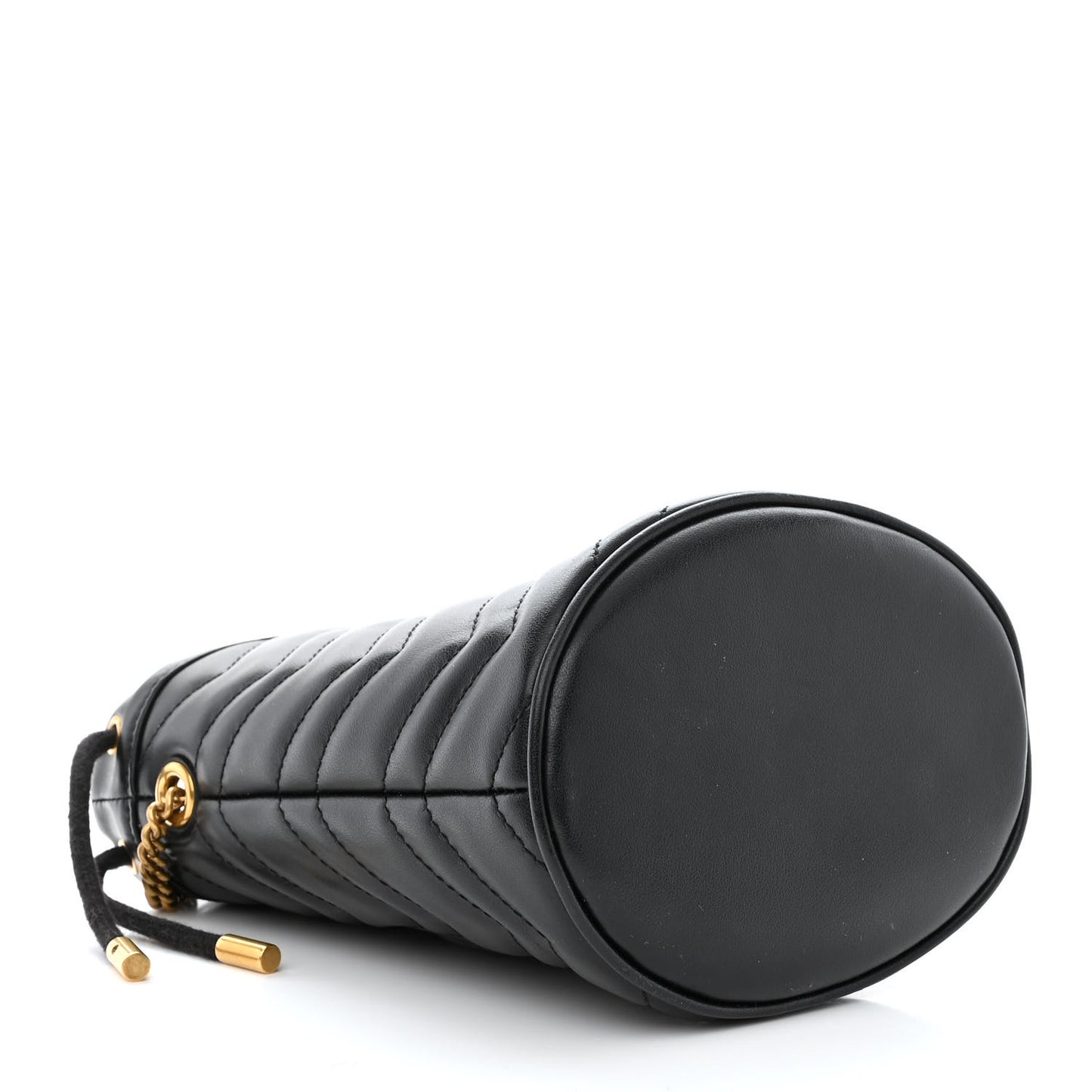 Calfskin Matelasse Mini GG Marmont 2.0 Bucket Bag Black
