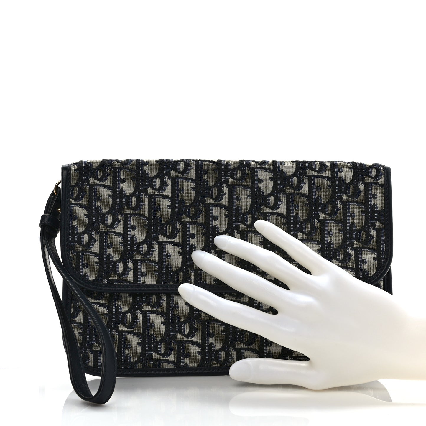 Oblique Flap Pouch Clutch Blue