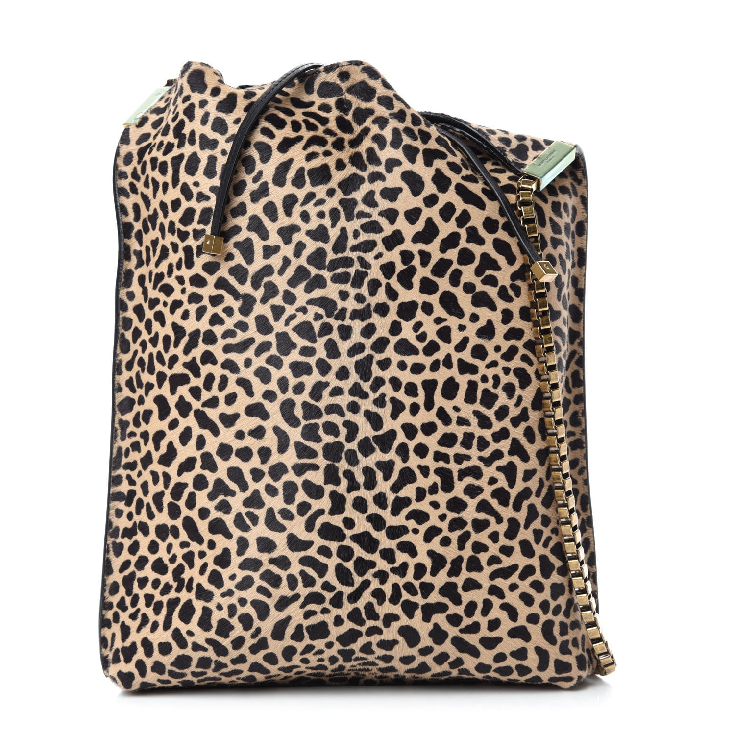 Saint Laurent Pony Effect Calfskin Giraffe Print Small Suzanne Hobo Natural 3 of 9