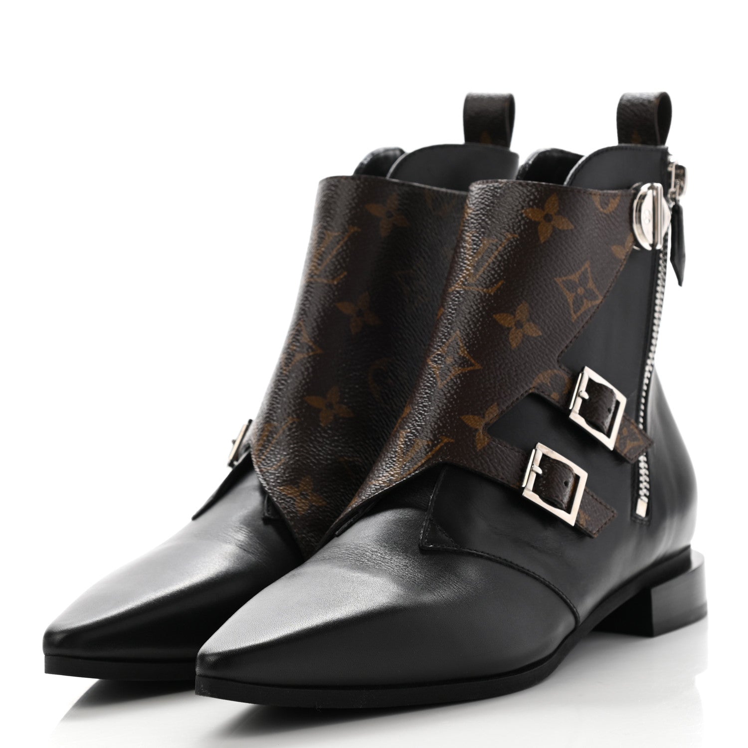Louis Vuitton Monogram Jumble Flat Ankle Boots 37.5 Black 3 of 12