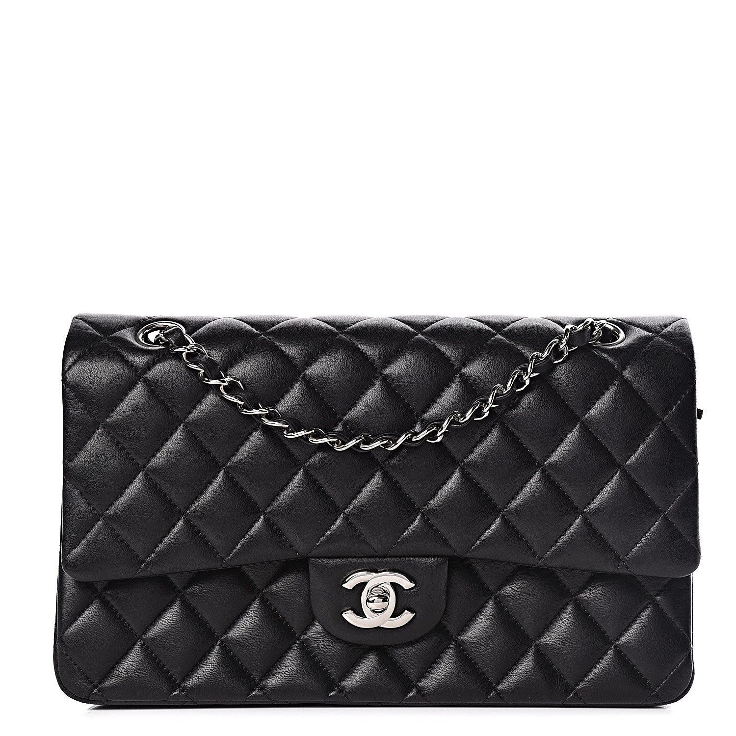 Chanel Lambskin Quilted Medium Double Flap Black 1 of 14