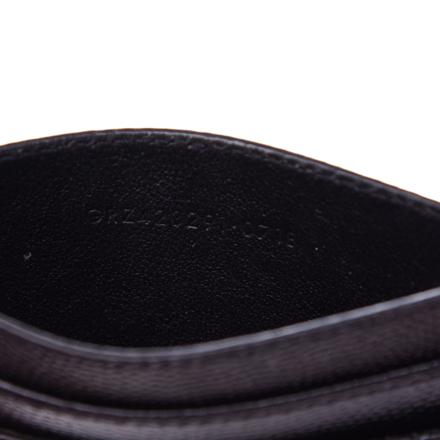 Saint Laurent Grain De Poudre Matelasse Chevron Monogram Credit Card Case Black 7 of 8
