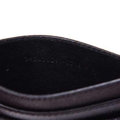 Saint Laurent Grain De Poudre Matelasse Chevron Monogram Credit Card Case Black 7 of 8