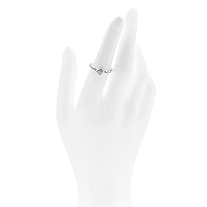 David Yurman Sterling Silver Diamond Quatrefoil Ring 52 6 2 of 4