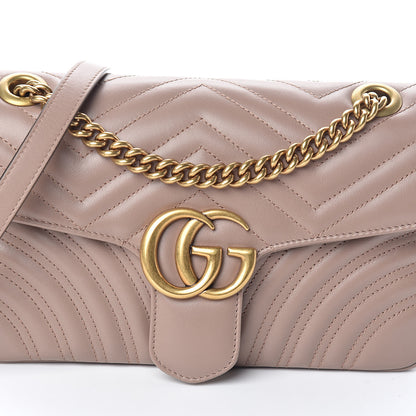 Gucci Calfskin Matelasse Small GG Marmont Shoulder Bag Porcelain Rose 8 of 10