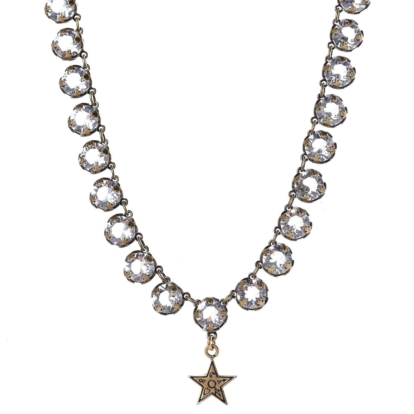 Crystal Star Necklace Gold
