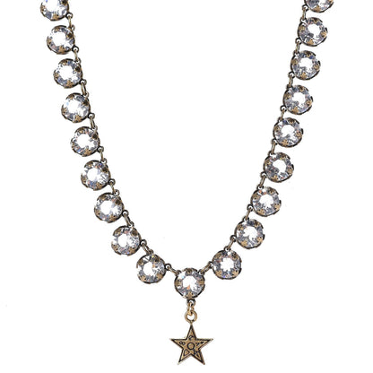 Christian Dior Crystal Star Necklace Gold 1 of 5