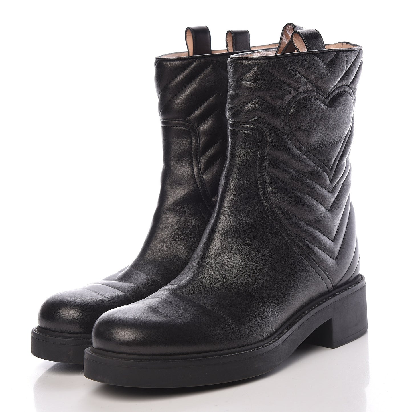 Nappa Matelasse Ankle Boots 37.5 Black