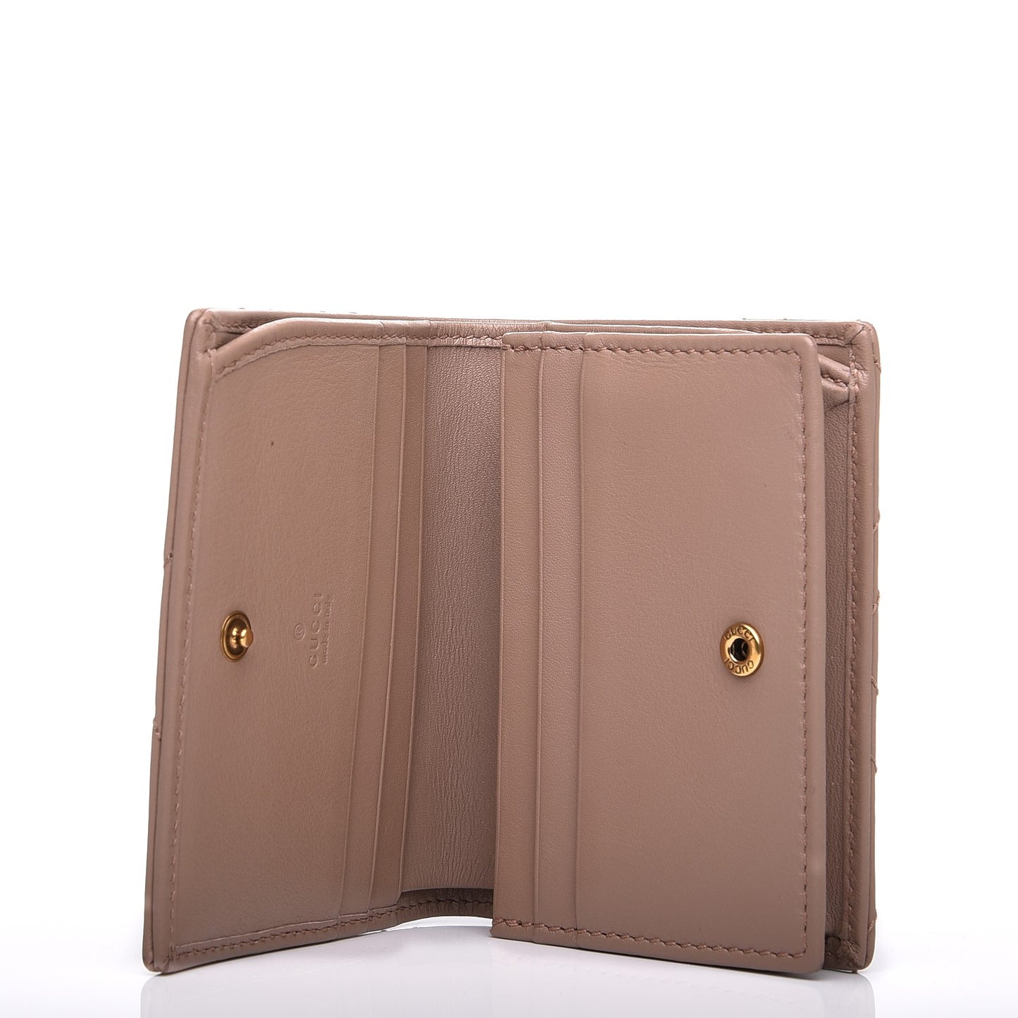 Calfskin Matelasse GG Marmont Card Case Porcelain Rose