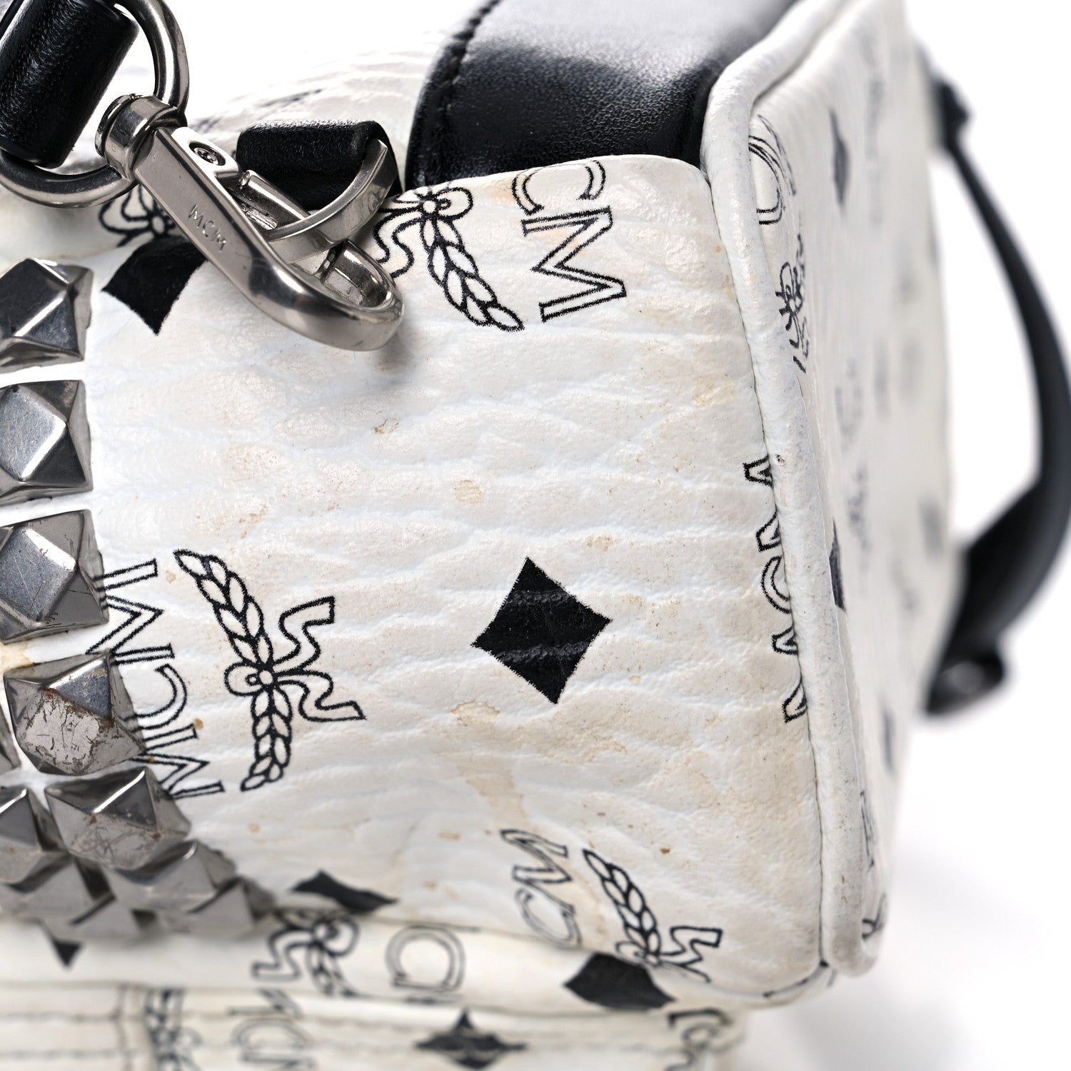 MCM Visetos Side Stud X-Mini Stark Bebe Boo Backpack White 15 of 23