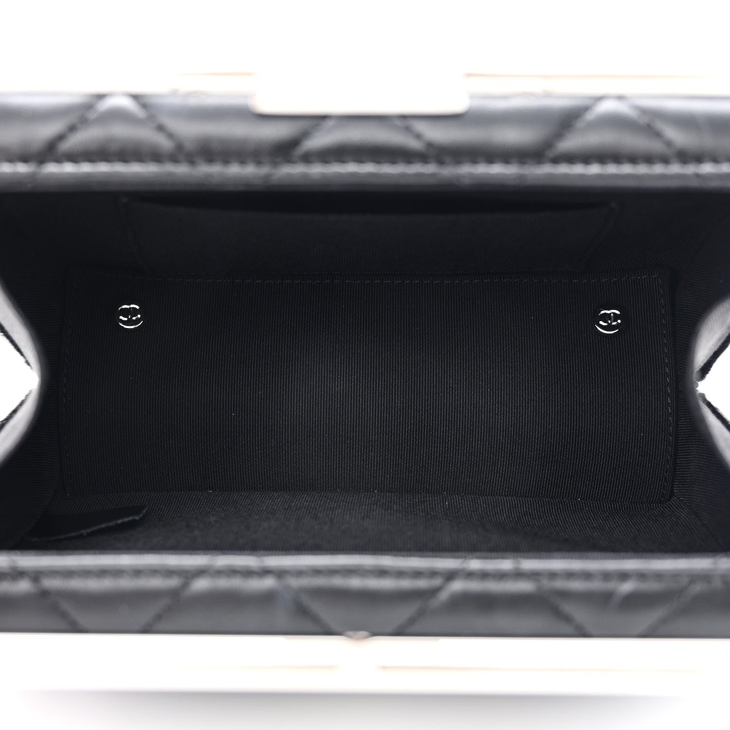 Chanel Quilted Lambskin Metal Bar Clutch Bag Black 5 of 12