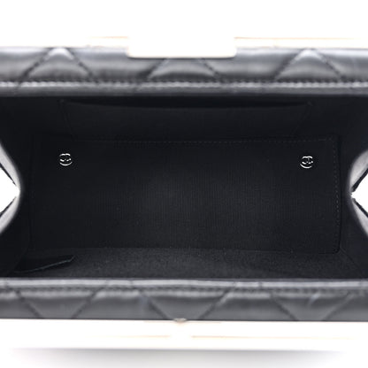 Chanel Quilted Lambskin Metal Bar Clutch Bag Black 5 of 12