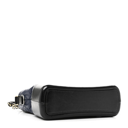 Chanel Aged Calfskin Quilted Medium Gabrielle Hobo Navy Black 4 of 10
