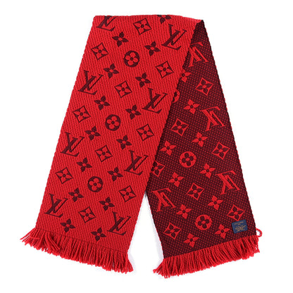 Louis Vuitton Wool Silk Logomania Scarf Rubis 4 of 6