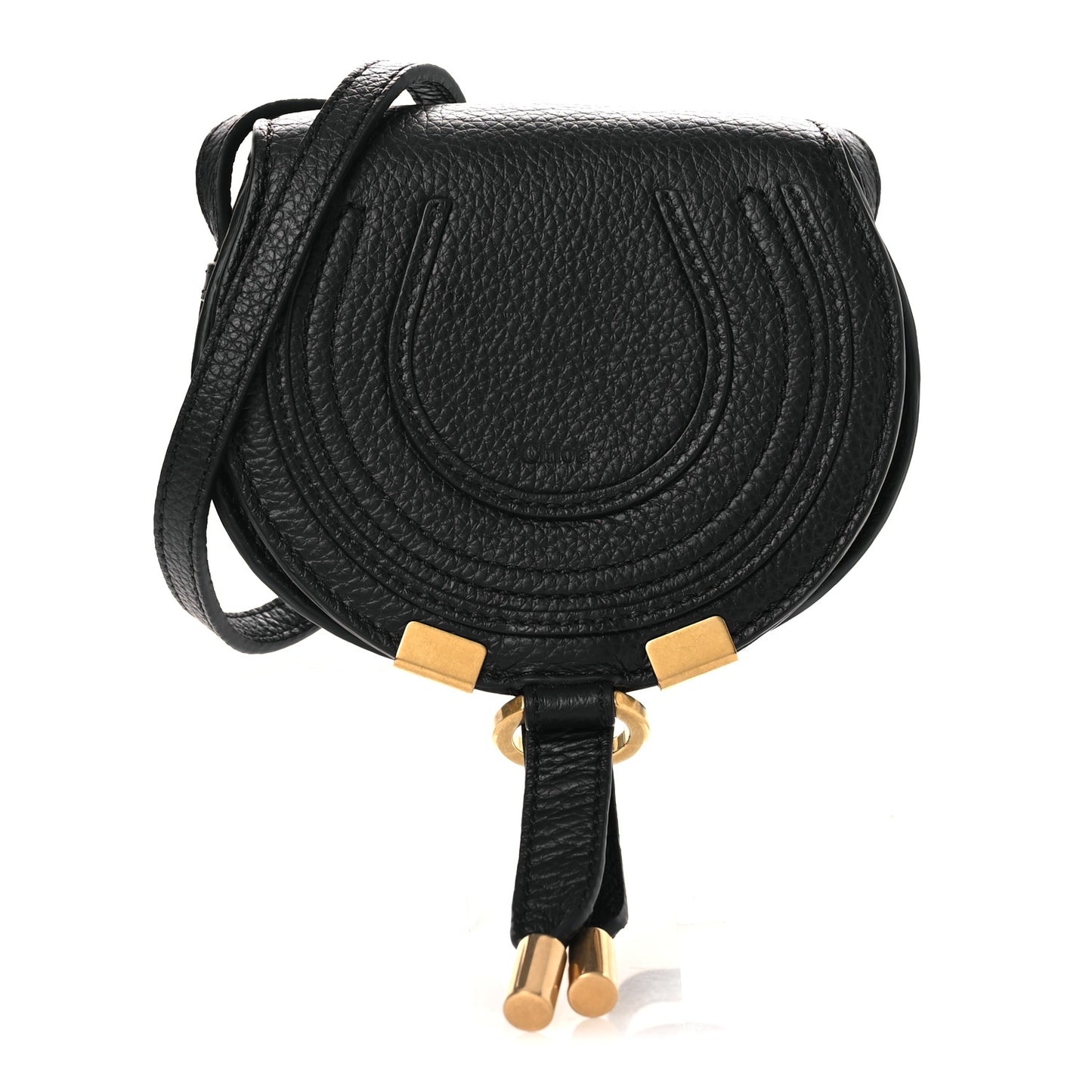 Calfskin Nano Marcie Saddle Bag Black