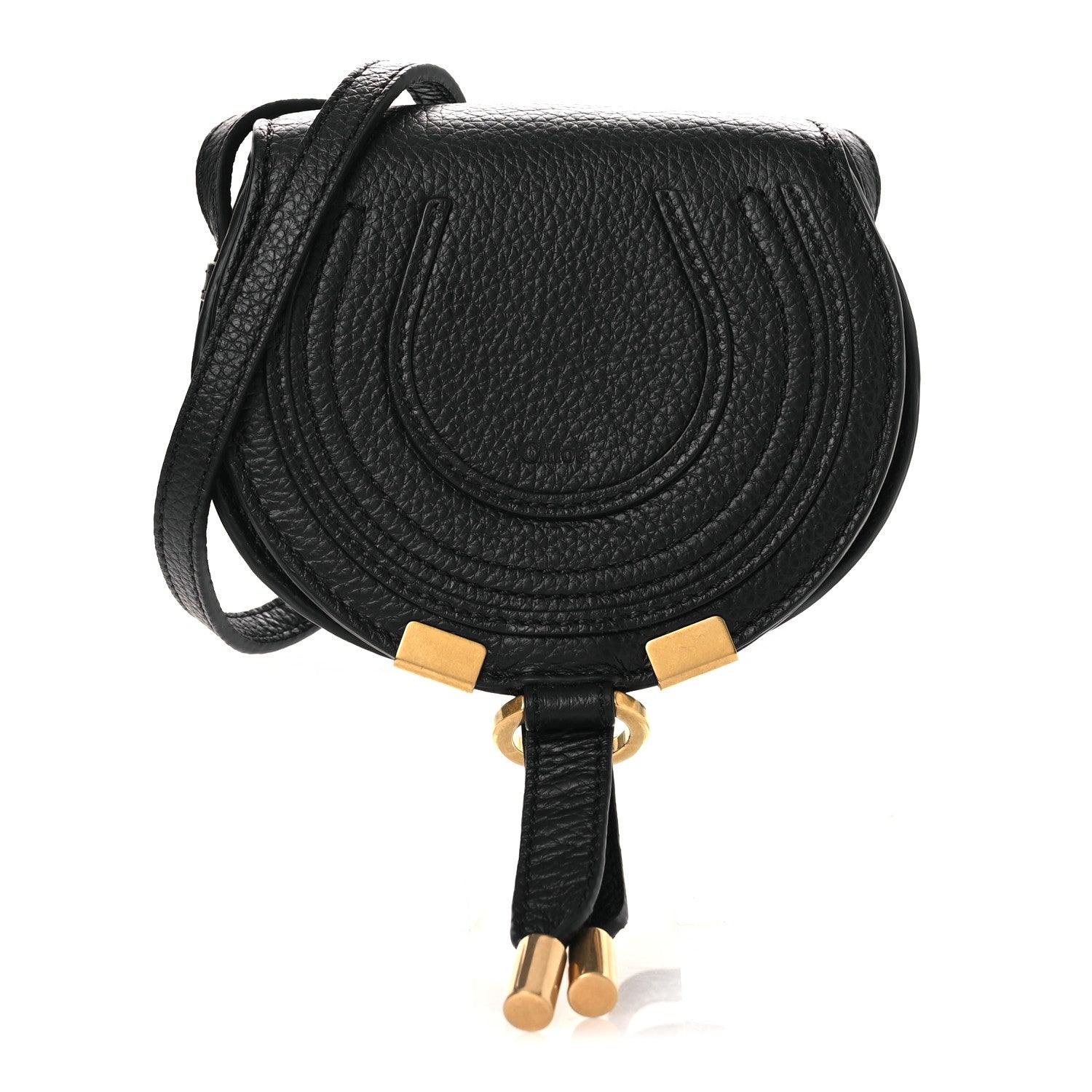 Chloe Calfskin Nano Marcie Saddle Bag Black 1 of 12